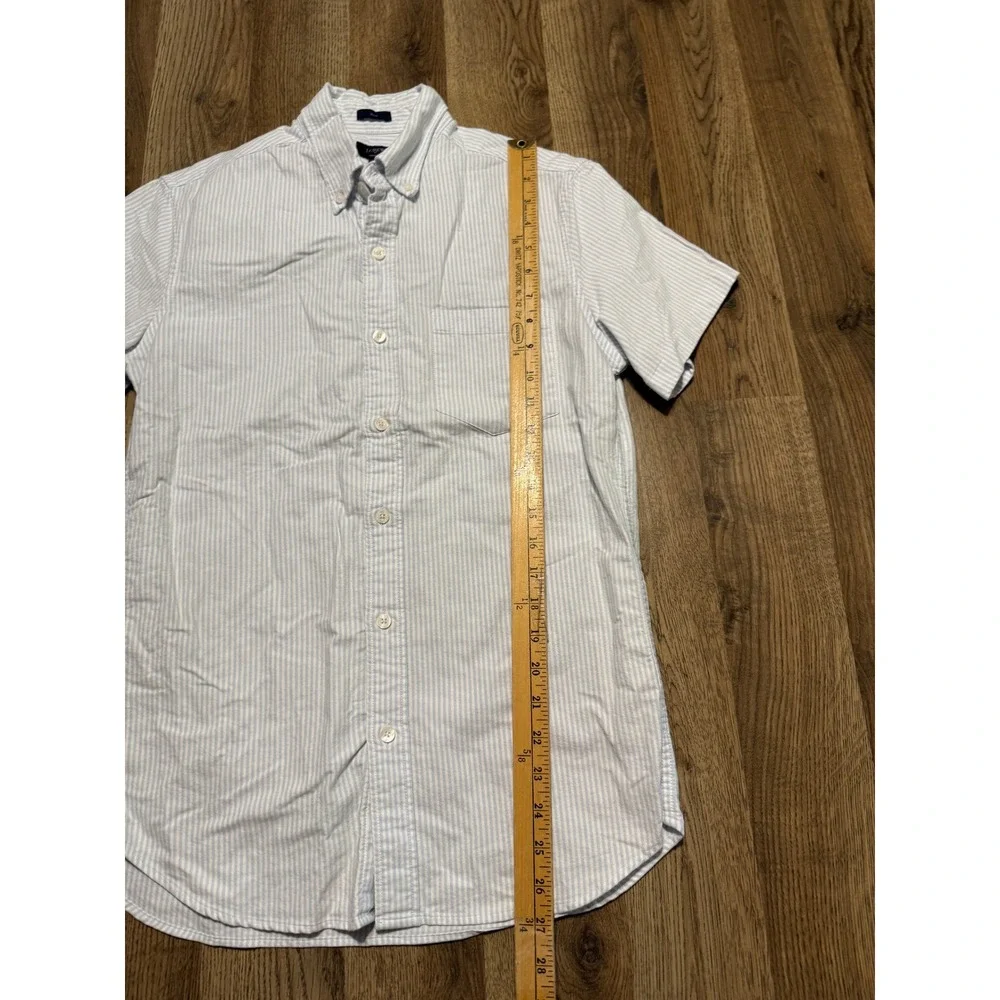 J. Crew Shirt Mens Small Short Sleeve Button Up Shirt White Blue Slim